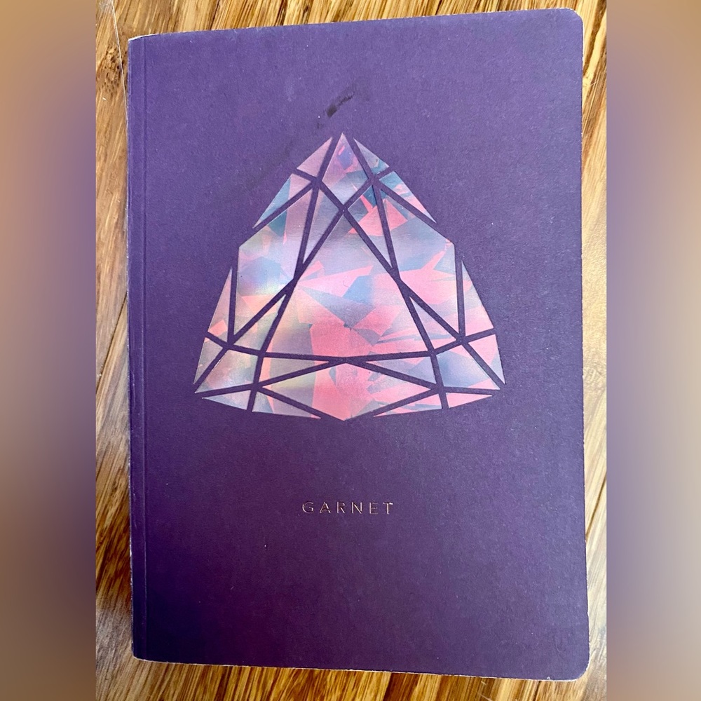 Garnet January birthday gemstone lined journal